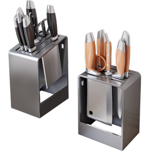 刀架置物架壁挂刀具收纳筒厨房台面款菜刀插刀架子家用刀座放刀桶
