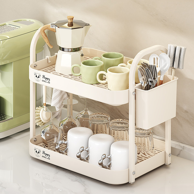 杯子收纳置物架水杯杯架厨房桌面马克杯咖啡杯双层收纳沥水杯子架