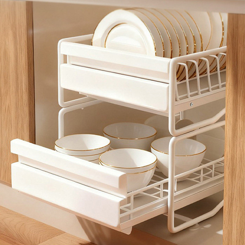 抽拉式碗筷收纳盒放碗盘餐具箱家用碗柜厨房置物架台面沥水碗碟架,厨房/烹饪用具,厨房置物架/置物柜/角架,淘宝优惠券,粉丝福利购,淘宝优惠卷