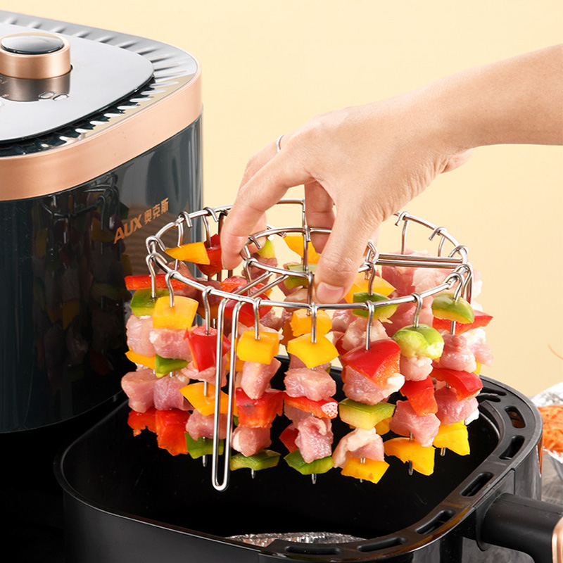 空气炸锅烤架食品级不锈钢家用烤箱烤鸭炉架烤肉烤串签子立式烧烤