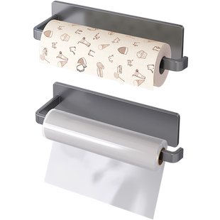 厨房用纸挂架磁吸保鲜膜一次性餐巾纸免打孔卷纸挂杆置物架壁挂式