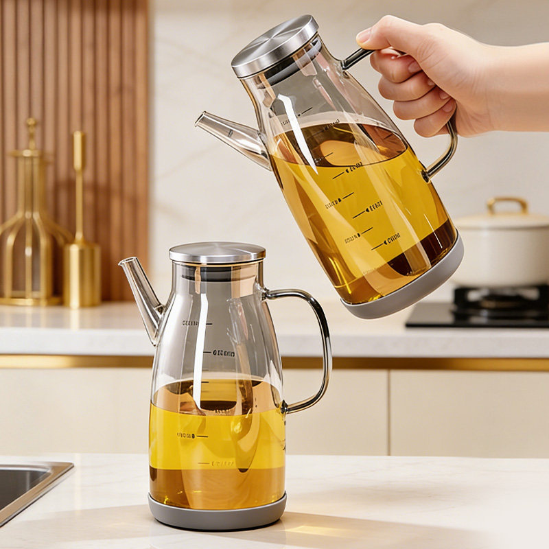 玻璃油壶油瓶厨房酱油醋调料瓶装油的容器不易挂油方便量控油家用,厨房/烹饪用具,油壶,淘宝优惠券,粉丝福利购,淘宝优惠卷