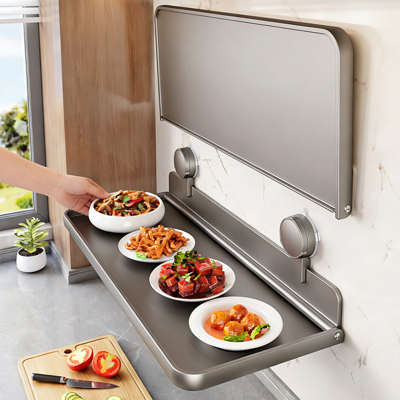 吸盘备菜置物架厨房折叠多层家用收纳神器火锅配菜盘放菜架子壁挂