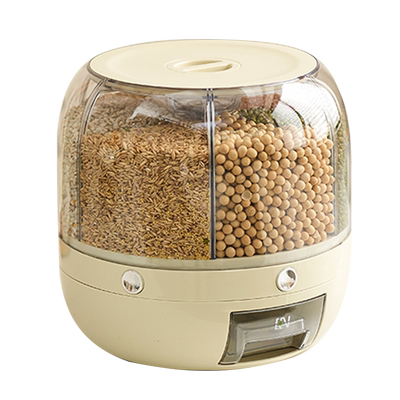 分格米桶旋转五谷杂粮装大米家用防虫防潮密封放储米箱米缸收纳盒