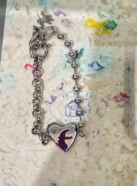 可爱恐龙吊坠钢钛手链