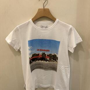 香港专柜代购agnes b.个性图像印花短圆领百搭棉T恤  24秋冬女装