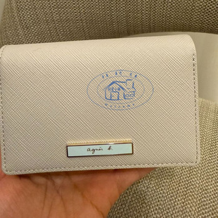 香港专柜代购agnes b.经典款十字纹百搭短款搭扣钱包 25春夏女款