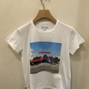 香港专柜代购agnes b.照片印花短袖圆领纯棉百搭T恤 24秋冬女装