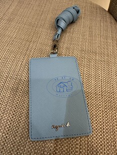 香港专柜代购agnes b.牛皮卡套挂绳男女款证件包卡夹卡套 24秋冬