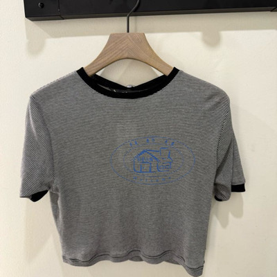 香港专柜代购to b. by agnes b 條紋撞色領袖貼短袖T恤25秋冬女裝