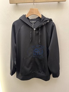 b.连帽刺绣logo卫衣开衫 agnes 24春夏女装 香港专柜代购