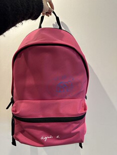 香港專櫃代購agnes b環保材質尼龍百搭雙肩背包書包男女包 24春夏