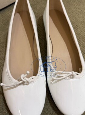 香港专柜代购agnes b 白色時尚真皮系浅口单鞋 25春夏女款