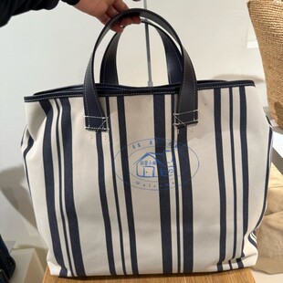 香港正品代购agnes b YAH05-02 2WAY条纹托特包25春夏女包