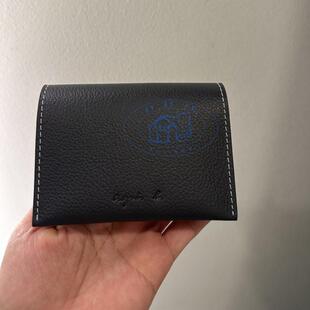 香港专柜代购agnes b.车缝线边真皮男女款卡包零钱包 24秋冬新款