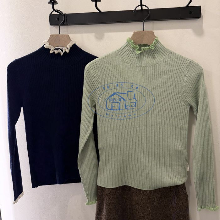 香港专柜代购to b.by agnes b 纯色高领百搭打底针织衫25秋冬女款