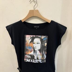 香港专柜代购agnes b.个性图像印花短圆领百搭棉T恤  24秋冬女装