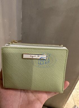 logo十字皮防刮皮短款钱包