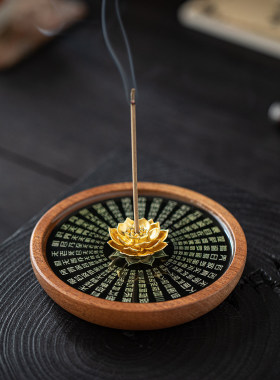 中式禅意莲花线香插香炉