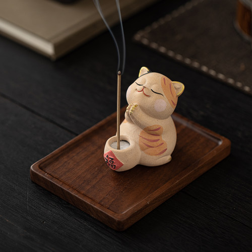 可爱软萌小猫陶瓷线香插
