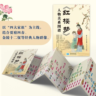 《红楼梦》人物关系图谱 薛敏插画高畅编星球地图出版社 全开风琴折全彩长卷 贾史王薛四大家族脉络 金陵十二钗古风插画四大名著QG