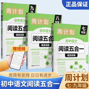 华理社周计划初中语文阅读高效训练五合一古诗词文言文现代文名著阅读非连续性文本七年级八年级九年级初一初二初三中考语文综合