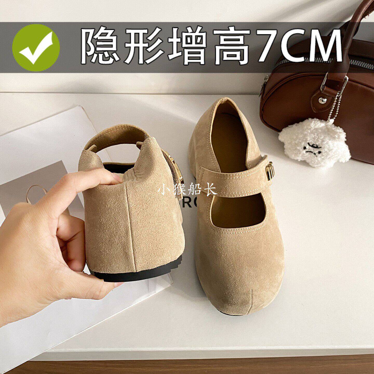 【商场同款】超火真皮厚底勃肯鞋女款春夏内增高小个子一脚蹬浅口