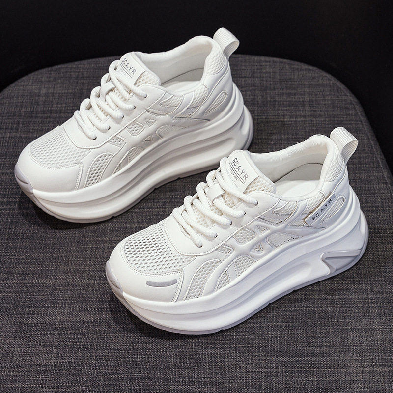 【商场同款】厚底8CM增高阿甘鞋小个子女鞋2026新款网面透气时尚