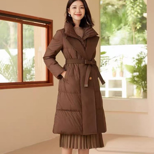 汉派品牌专柜2025秋冬气质感90白鸭绒加厚过膝长裤羽绒服女129