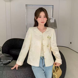 洋气重工钉珠植绒国风外套女808 时尚 汉派品牌专柜2026春季 新款