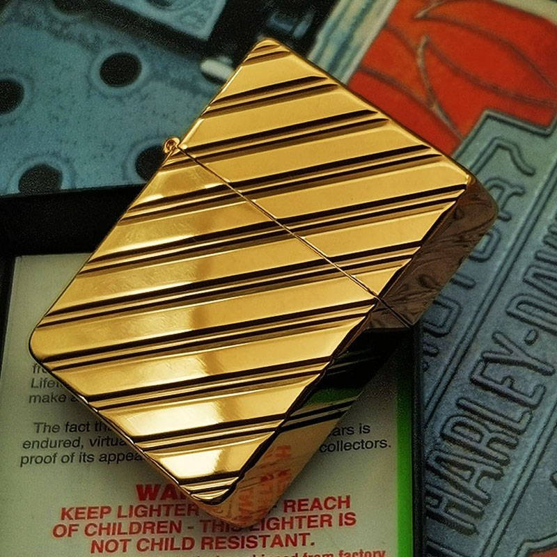 zippo打火机正品原装日韩版镀金1935复刻限量收藏版五面深雕斜纹