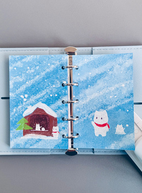 M5「雪中来信」原创无胶便签手帐内页双面绘本风COSMOS OF OURS