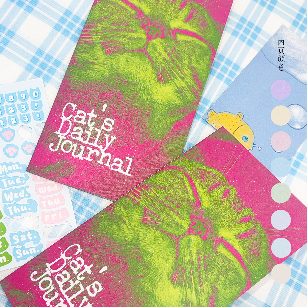TN「猫咪日常图鉴」标准手绘猫咪内芯 原创特种纸32P手帐可爱波