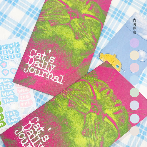 TN「猫咪日常图鉴」标准手绘猫咪内芯 原创特种纸32P手帐可爱波普