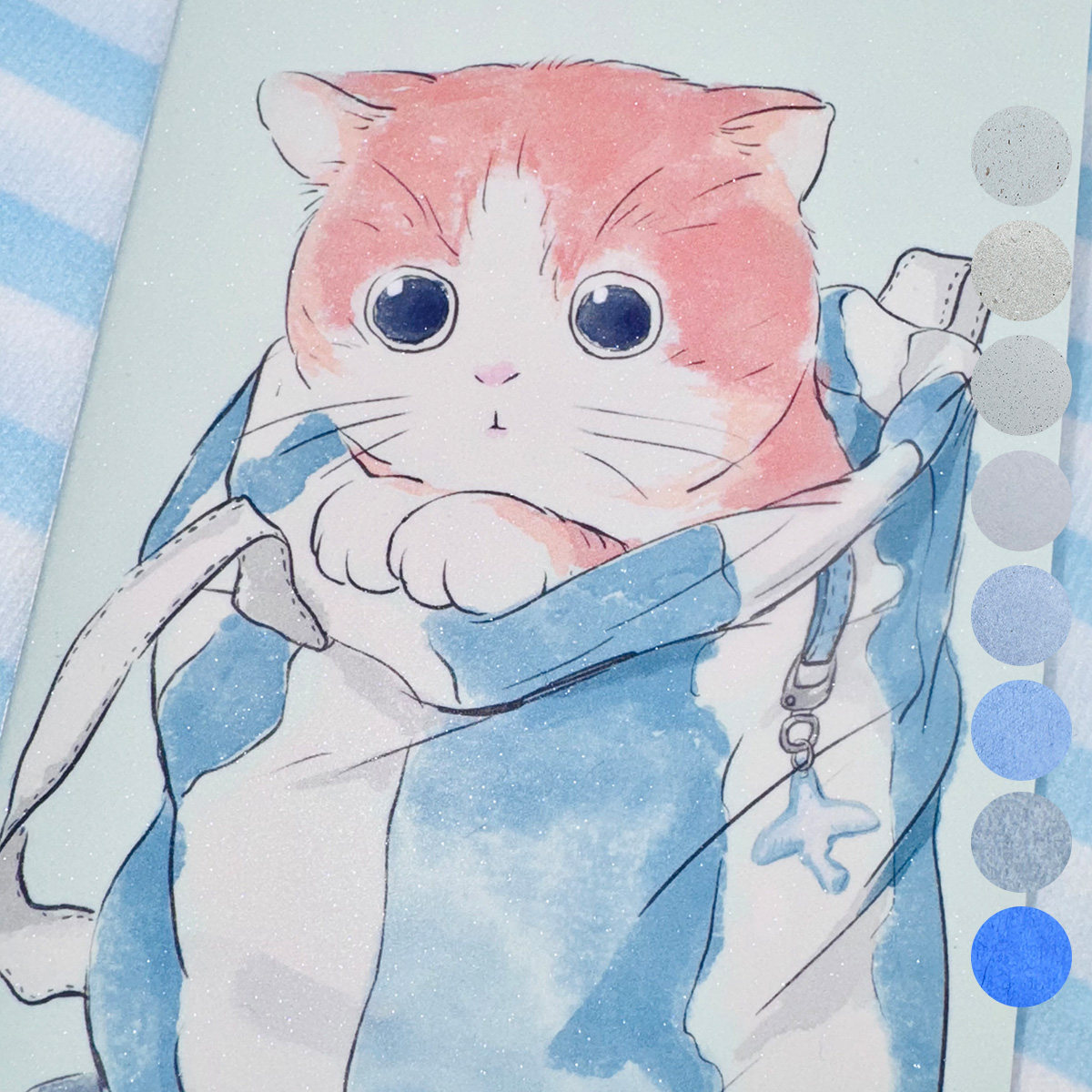 TN「当一只猫钻进你的包」标准手绘猫咪内芯 混款特种纸原创彩页