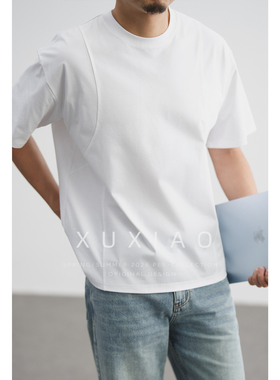 XUXIAO徐潇美式棉质凉感Sorona抗菌分割拼接解构健身男短袖T恤夏
