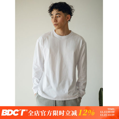BDCT日系男纯色长袖T恤打底衫