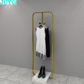 黄钛金系列 店黄钛金货架展示架定制玫瑰金不锈钢正挂龙门架 服装