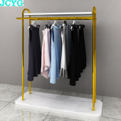 黄钛金系列 店落地侧挂架中岛架不锈钢拉丝金黄钛金色 高档服装