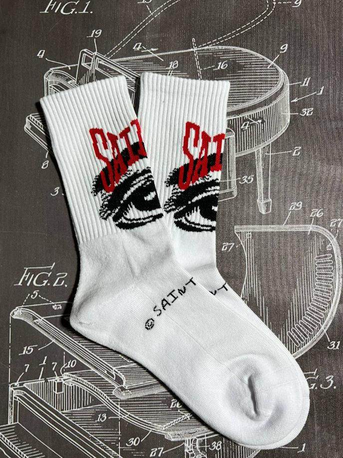 thumbnail for SM classical towel bottom socks European and American trend God eye socks