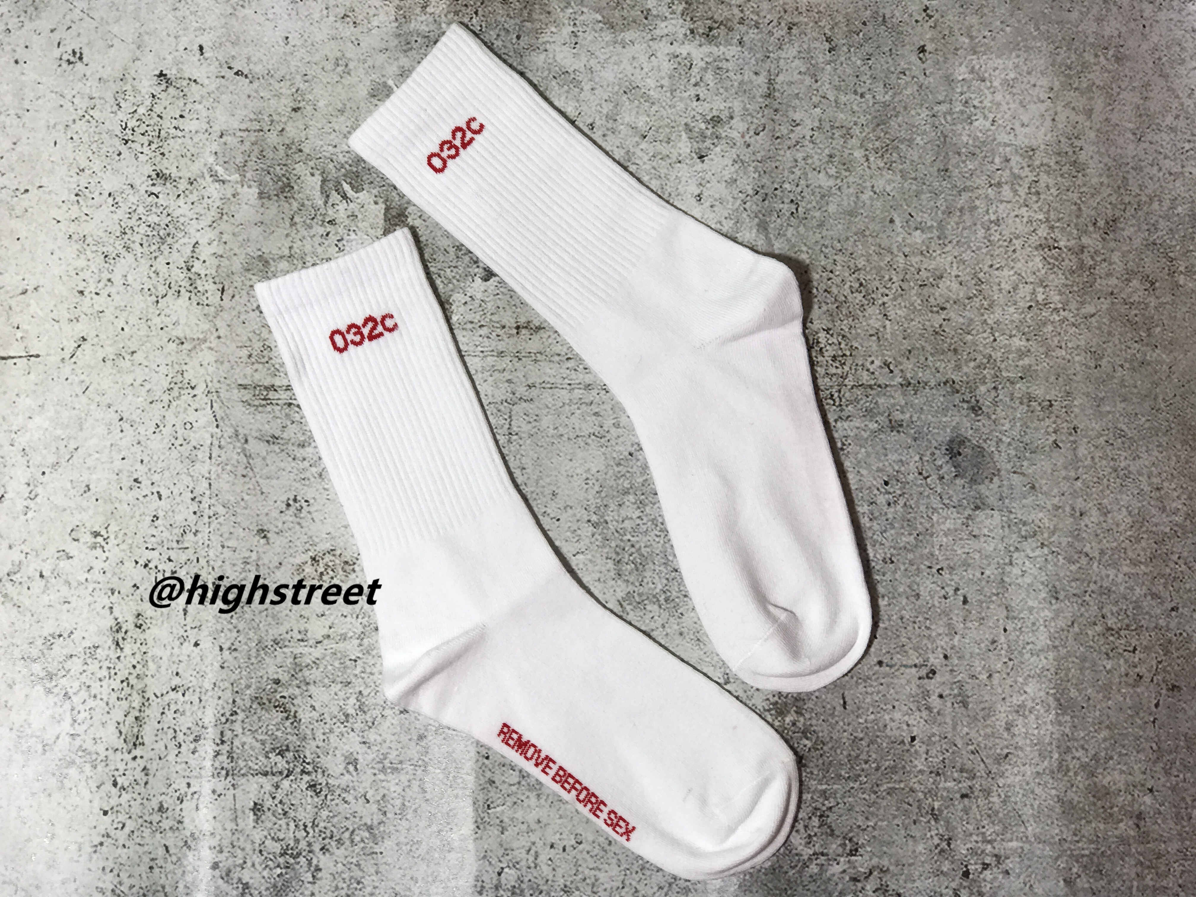 thumbnail for 032C socks socks basic LOGO Chen Guanxi with the paragraph cotton men and women couple skateboard flat socks