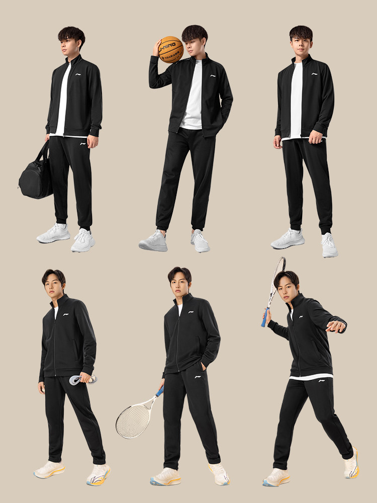 LI NING MENS AUTUMN SPORTS SET 2023 NEW SPORTSWEAR MENS SUIT CASUAL SPORTS SET MENS AUTUMN WEAR
