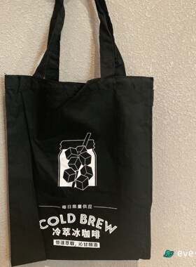 星巴克2021经典女神logo黑色冷萃冰咖啡帆布托特包随手包环保手袋
