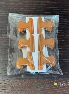星巴克臻选咖啡器具周边铜金色金属燕尾夹子咖啡豆卡密封文具手账