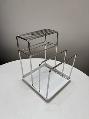 304不锈钢刀具置物架刀架砧板一体架带筷子笼厨房菜板收纳架ins