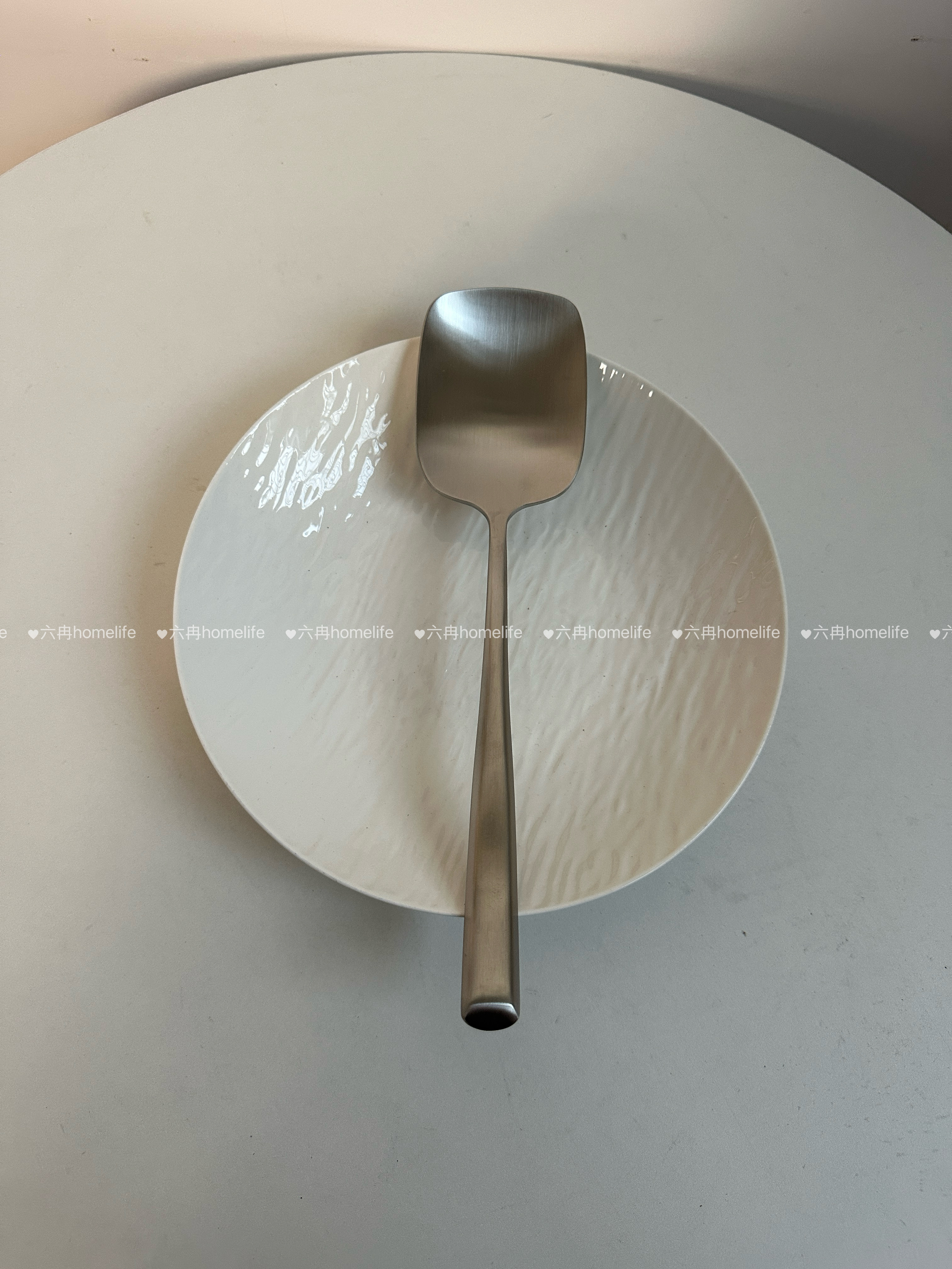 出口尾单18/10不锈钢特厚分菜勺方头哑光马蹄柄分菜勺分餐勺