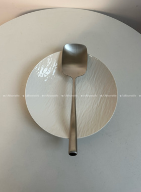 出口尾单18/10不锈钢特厚分菜勺方头哑光马蹄柄分菜勺分餐勺