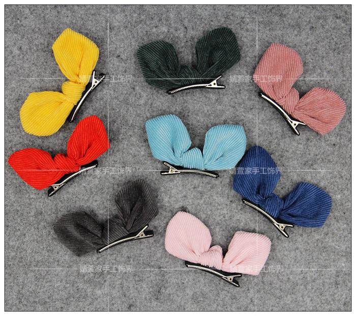 满包邮 手工宝宝儿童全包刘海发夹边夹头饰-立体兔耳朵蝴蝶结