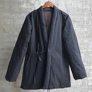 原创中性男女通用纯棉两面穿羽绒服鸭绒服汉服外套保暖加厚复古帅