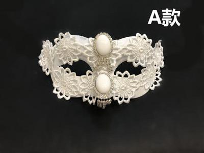 简单舞台白色美女公主威尼斯派对聚会时尚圣诞节舞会派对面具蒙面